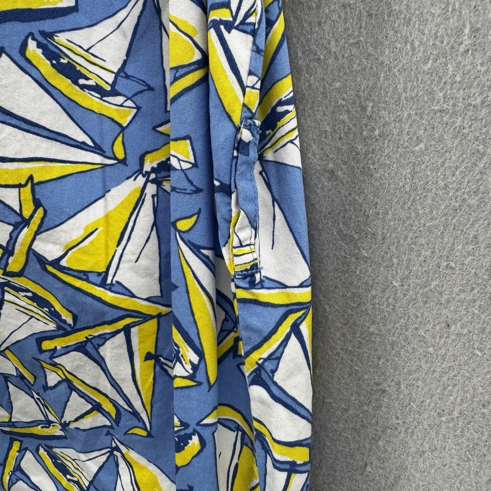 Maggie & Zoe Dress Girls 5 Blue Yellow Sailboat Whimsical Print Coastal Nautical - Picture 3 of 13